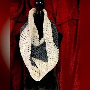 Beautiful grey and White Infinity Scarf